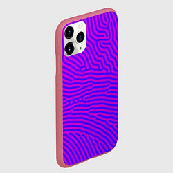 Чехол iPhone 11 Pro матовый Фиолетовые линии, цвет: 3D-малиновый — фото 2