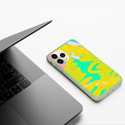Чехол iPhone 11 Pro матовый Желто-зеленые пятна, цвет: 3D-салатовый — фото 2