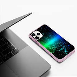 Чехол iPhone 11 Pro матовый Неоновая абстракция, цвет: 3D-розовый — фото 2