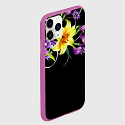 Чехол iPhone 11 Pro матовый Лилии, цвет: 3D-фиолетовый — фото 2