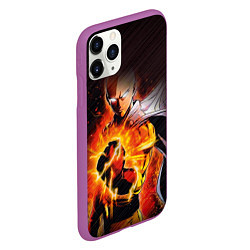 Чехол iPhone 11 Pro матовый One Punch-Man-красный кулак, цвет: 3D-фиолетовый — фото 2