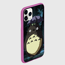 Чехол iPhone 11 Pro матовый Totoro in rain forest, цвет: 3D-фиолетовый — фото 2