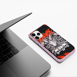 Чехол iPhone 11 Pro матовый Slipknot черепа, цвет: 3D-розовый — фото 2