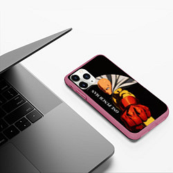 Чехол iPhone 11 Pro матовый Сайтама Ванпанчмен, цвет: 3D-малиновый — фото 2
