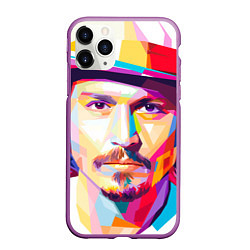 Чехол iPhone 11 Pro матовый Джонни Депп портрет, цвет: 3D-фиолетовый
