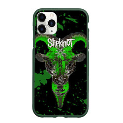 Чехол iPhone 11 Pro матовый Slipknot зеленый козел, цвет: 3D-темно-зеленый