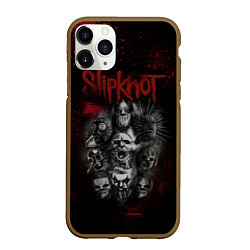 Чехол iPhone 11 Pro матовый Slipknot dark red, цвет: 3D-коричневый