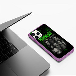 Чехол iPhone 11 Pro матовый Slipknot, цвет: 3D-фиолетовый — фото 2