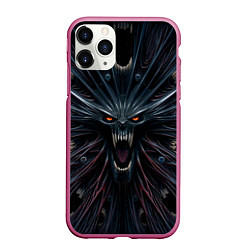 Чехол iPhone 11 Pro матовый Scream alien monster, цвет: 3D-малиновый