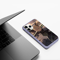 Чехол iPhone 11 Pro матовый Кикору и Кафка - Кайдзю номер 8, цвет: 3D-светло-сиреневый — фото 2
