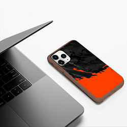 Чехол iPhone 11 Pro матовый Black & Orange, цвет: 3D-коричневый — фото 2