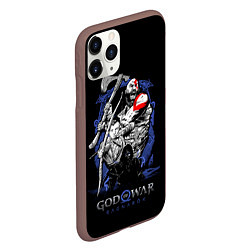 Чехол iPhone 11 Pro матовый Кратос,Атрей и Тор GoW Ragnarok, цвет: 3D-коричневый — фото 2