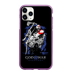 Чехол iPhone 11 Pro матовый Кратос,Атрей и Тор GoW Ragnarok, цвет: 3D-фиолетовый