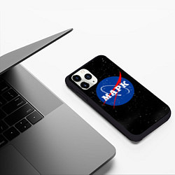 Чехол iPhone 11 Pro матовый Марк Наса космос, цвет: 3D-черный — фото 2