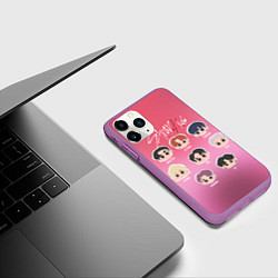 Чехол iPhone 11 Pro матовый Chibi Stray Kids, цвет: 3D-фиолетовый — фото 2