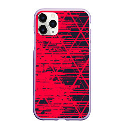Чехол iPhone 11 Pro матовый Black & Red, цвет: 3D-светло-сиреневый
