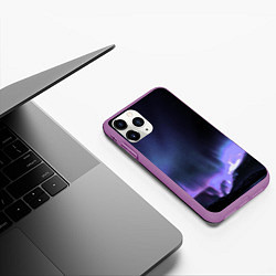 Чехол iPhone 11 Pro матовый Northern lights, цвет: 3D-фиолетовый — фото 2