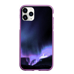 Чехол iPhone 11 Pro матовый Northern lights, цвет: 3D-фиолетовый