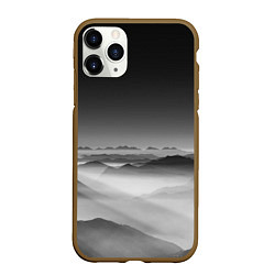 Чехол iPhone 11 Pro матовый Туманные горы, цвет: 3D-коричневый