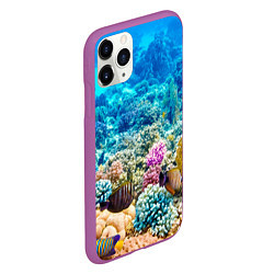 Чехол iPhone 11 Pro матовый Дно морское, цвет: 3D-фиолетовый — фото 2