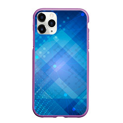Чехол iPhone 11 Pro матовый Точки и взаимосвязанные линии, цвет: 3D-фиолетовый
