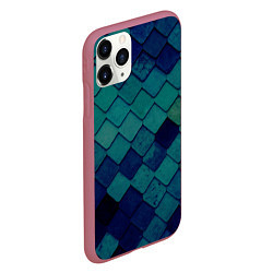 Чехол iPhone 11 Pro матовый Морозная плитка, цвет: 3D-малиновый — фото 2