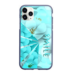 Чехол iPhone 11 Pro матовый Нежный цветочный smile, цвет: 3D-серый