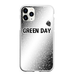 Чехол iPhone 11 Pro матовый Green Day glitch на светлом фоне: символ сверху, цвет: 3D-белый