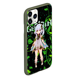 Чехол iPhone 11 Pro матовый Нахида дендро архонт, цвет: 3D-темно-зеленый — фото 2