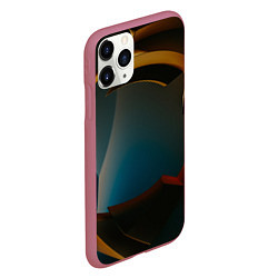 Чехол iPhone 11 Pro матовый Абстрактные золотые механизмы, цвет: 3D-малиновый — фото 2