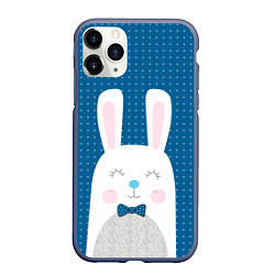 Чехол iPhone 11 Pro матовый Мистер кролик, цвет: 3D-серый