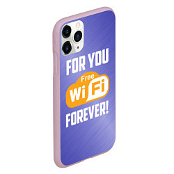 Чехол iPhone 11 Pro матовый Бесплатный Wi-Fi навсегда, цвет: 3D-розовый — фото 2