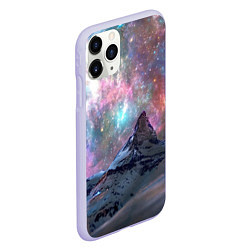 Чехол iPhone 11 Pro матовый Снежная вершина и бесконечное космическое простран, цвет: 3D-светло-сиреневый — фото 2
