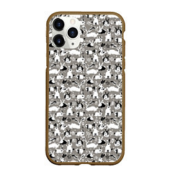 Чехол iPhone 11 Pro матовый Кролики пятнистые, цвет: 3D-коричневый