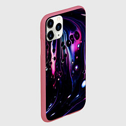 Чехол iPhone 11 Pro матовый Фиолетовая вода и краски, цвет: 3D-малиновый — фото 2