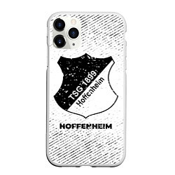 Чехол iPhone 11 Pro матовый Hoffenheim с потертостями на светлом фоне, цвет: 3D-белый