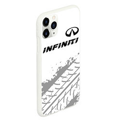 Чехол iPhone 11 Pro матовый Infiniti speed на светлом фоне со следами шин: сим, цвет: 3D-белый — фото 2