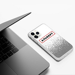 Чехол iPhone 11 Pro матовый Альберт - в красной рамке на светлом, цвет: 3D-белый — фото 2