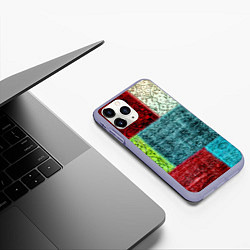 Чехол iPhone 11 Pro матовый Patchwork - art, цвет: 3D-светло-сиреневый — фото 2