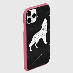 Чехол iPhone 11 Pro матовый Созвездие волка - волк из звезд, цвет: 3D-малиновый — фото 2