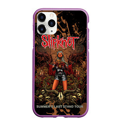 Чехол iPhone 11 Pro матовый Slipknot satan girl, цвет: 3D-фиолетовый