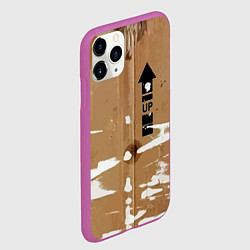 Чехол iPhone 11 Pro матовый Стрелка вверх на рваном картоне - авангард, цвет: 3D-фиолетовый — фото 2