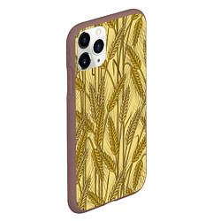 Чехол iPhone 11 Pro матовый Винтажные колоски пшеницы, цвет: 3D-коричневый — фото 2