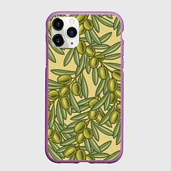 Чехол iPhone 11 Pro матовый Винтажные ветви оливок