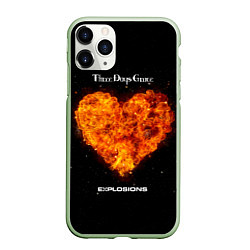 Чехол iPhone 11 Pro матовый Explosions - Three Days Grace, цвет: 3D-салатовый