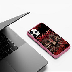 Чехол iPhone 11 Pro матовый Horror Slipknot, цвет: 3D-малиновый — фото 2