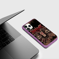 Чехол iPhone 11 Pro матовый Slipknot skull, цвет: 3D-фиолетовый — фото 2