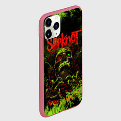 Чехол iPhone 11 Pro матовый Slipknot green череп, цвет: 3D-малиновый — фото 2