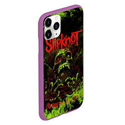 Чехол iPhone 11 Pro матовый Slipknot green череп, цвет: 3D-фиолетовый — фото 2