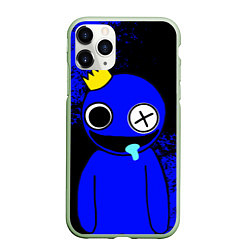 Чехол iPhone 11 Pro матовый Радужные друзья: улыбчивый Синий, цвет: 3D-салатовый